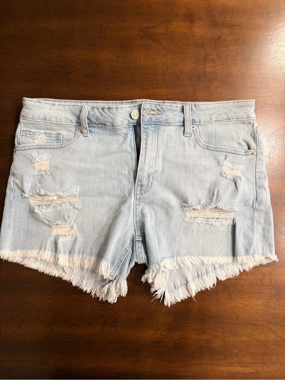 Just USA Light Blue Distressed Denim Cutoff Shorts - Size 31